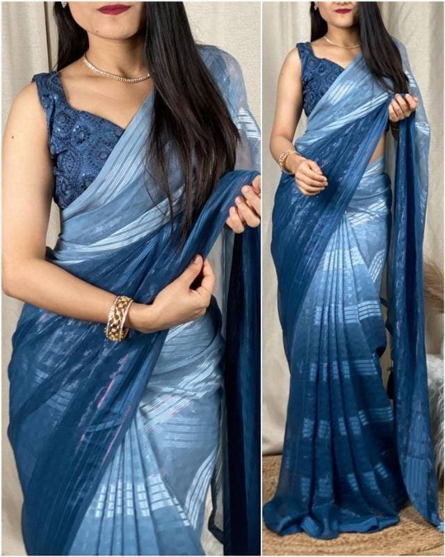 স্টেপ জর্জেট শাড়ি