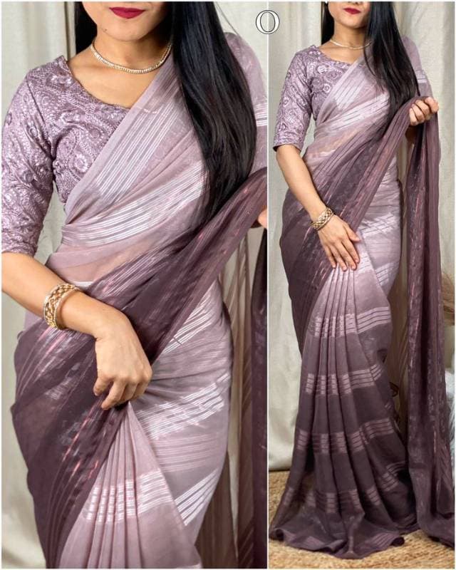 স্টেপ জর্জেট শাড়ি